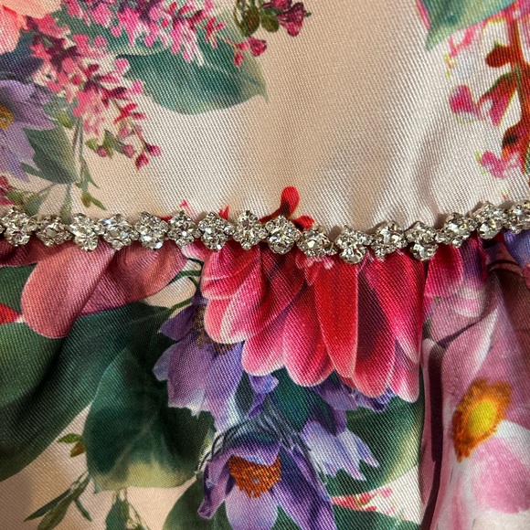 Girls size 16 Rare Edition high/low dress. Blush with floral, NWT satin youth - Picture 2 of 11